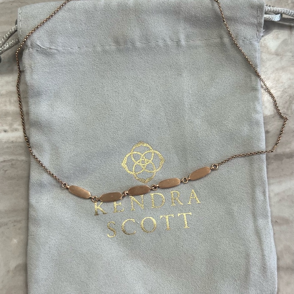 Kendra Scott rose gold fern necklace
